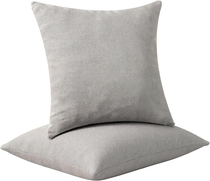 Decorative Couch Pillow Covers SofaThrow pillows with inserts included Bohemian-Style Country Cushion Cover Suitable for Beds, Sofas, Living Rooms, and Home Decor 2pack 18X18 inch.(Pearl Gray)