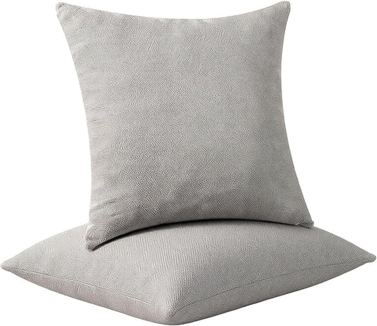 Decorative Couch Pillow Covers SofaThrow pillows with inserts included Bohemian-Style Country Cushion Cover Suitable for Beds, Sofas, Living Rooms, and Home Decor 2pack 18X18 inch.(Pearl Gray)