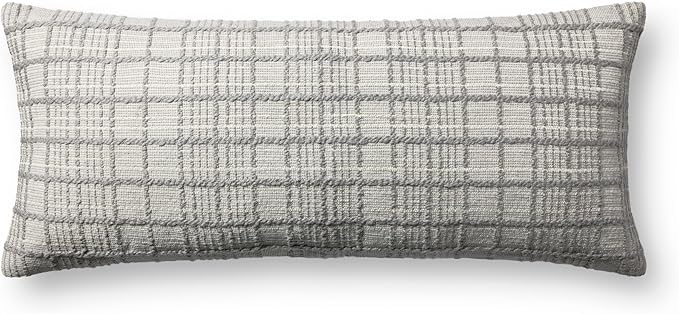 Loloi Magnolia Home by Joanna Gaines Liv Collection PMH0064 Grey 13'' x 35'' Cover w/Down Pillow