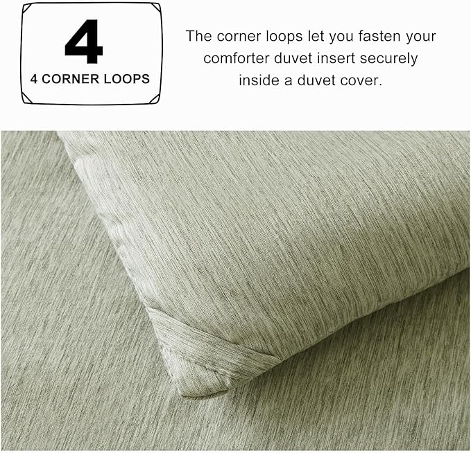 CozyLux Queen Size Comforter Set - 3 Pieces Olive Green Soft Luxury Cationic Dyeing Bedding Comforter for All Season, Breathable Lightweight Fluffy Boho Bed Sets with 1 Comforter and 2 Pillow Shams