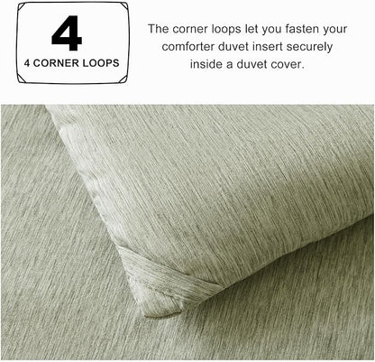 CozyLux Queen Size Comforter Set - 3 Pieces Olive Green Soft Luxury Cationic Dyeing Bedding Comforter for All Season, Breathable Lightweight Fluffy Boho Bed Sets with 1 Comforter and 2 Pillow Shams