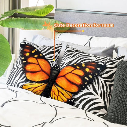 Butterfly Decorations Pillow Decorative Throw-Pillow Stuffed Animal Plush Gifts for Women Decor for Room Home Garden 24.4" x 16.5"