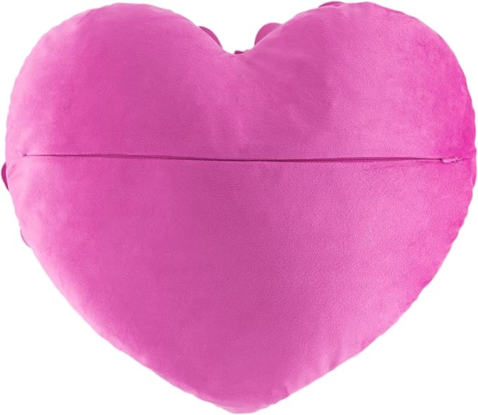 JWH Valentine's Day Throw Pillow Covers Decorative Flower Accent Pillow Cases Heart Shaped Cushion for Couch Living Room Bed Chair 14 x 16 Inches Hot Pink