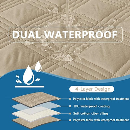 hyha Waterproof Dog Blanket, Reversible Pet Bed Blanket, Soft Sofa Couch Cover for Dogs Washable, Waterproof Pet Couch Covers for Sofa Puppy Cats Furniture Protector(40"x70", Taupe/Taupe)