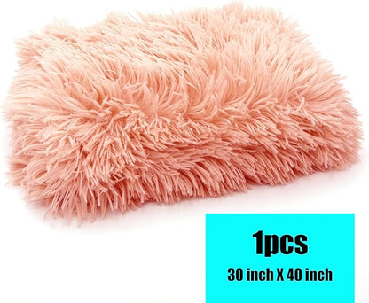 Pet Dog Bed Blanket, Fluffy Fleece Throw Sleep Mat, Soft Puppy Cat Kitten Mat, S M L XL, Fuzzy Reversible Sherpa for Bed, Couch, Sofa, Travel, Washable & Lightweight