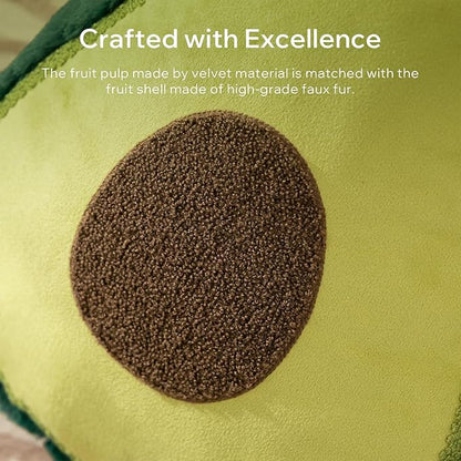 Phantoscope Avocado Shaped Throw Pillow, Fun Home Decor of Fruit Themed Shaped Cushions, Decorative Shaped Pillow for Couch Bed and Chair, Green,12.5 x15.5 inches