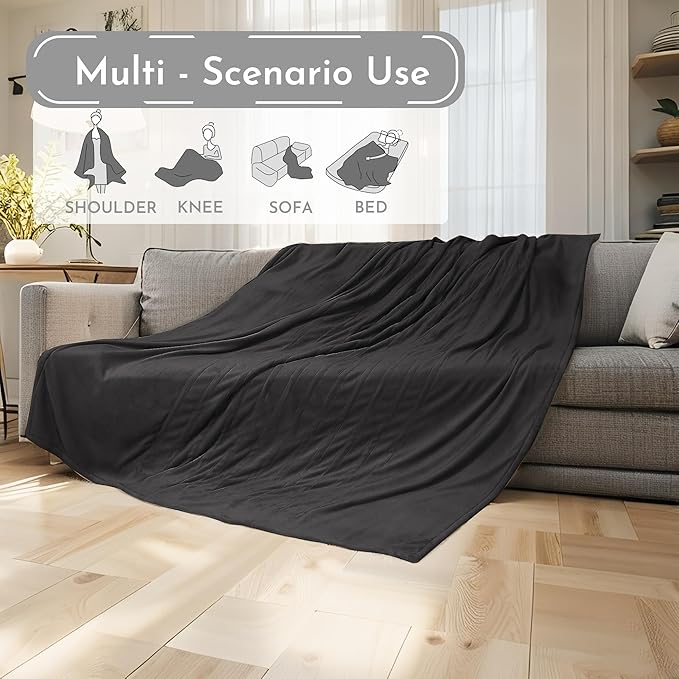 Electric Heated Blanket 90"x100" King Size Microplush Cover Blanket, 4 Heat Settings & 10 Hours Auto Off, Cozy & Warm for All Night, Machine Washable, Iron Grey