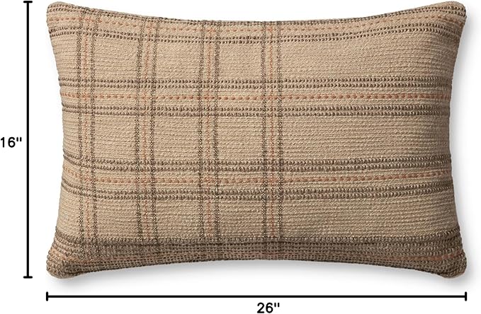 Loloi Angela Rose x Calista Collection PAR0018 Tan/Terracotta 16'' x 26'' Cover Only Pillow