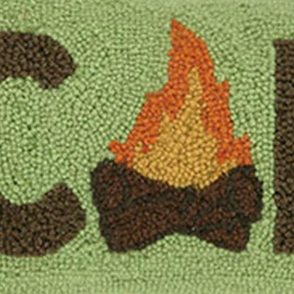 Camp Marshmallow Wool Hook Pillow for Lake House or Cabin by The Pillow Shoppe, 9x18 Oblong