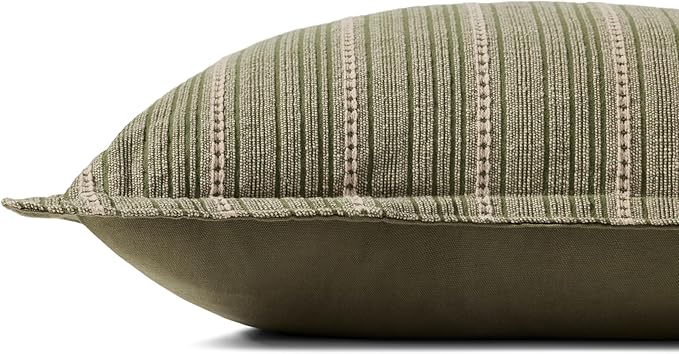 Loloi Chris Loves Julia Howie Collection PCJ0023 Green/Natural 22'' x 22'' Cover Only Pillow