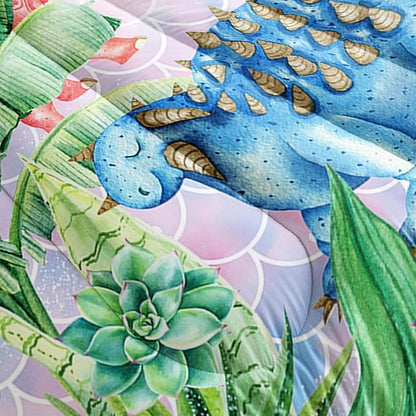 Dinosaur Comforter Set for Kids Teens and Adults Full Size，Dinosaur Printed Quilt Set for Bedroom Soft Microfiber All Season Print Quilt Set with 1 Comforter and 2 Pillow Case