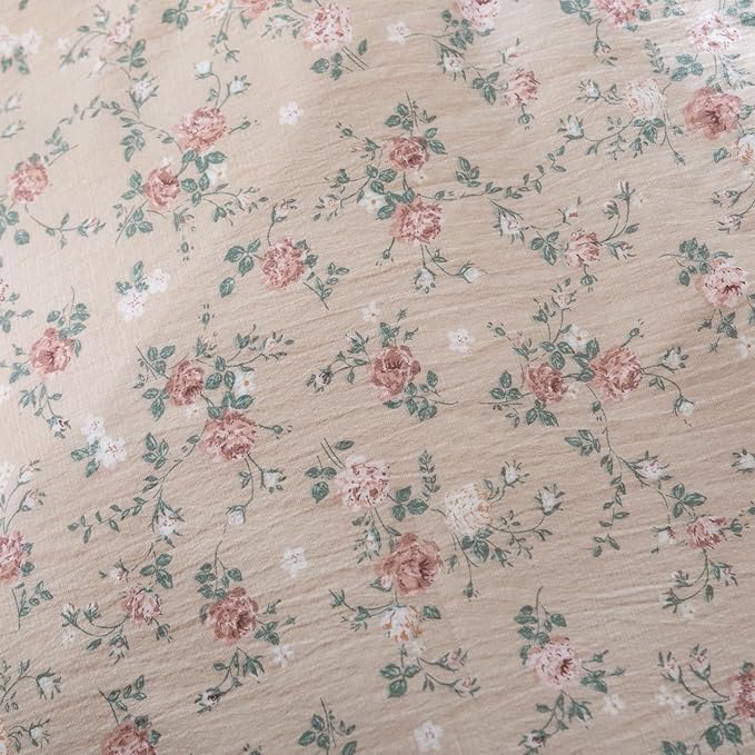 King Size Floral Comforter Set 3 Pieces Soft Cute Fresh Floral Bedding Lightweight Garden Style King Floral Botanical Comforter for All Seasons and 2 Pillowcases