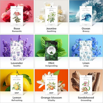 MYARO 12 Pack Peppermint Scented Sachets for Drawer, Closet & Car | Invigorating Odor Eliminator & Air Freshener Bags | Crisp, Cool Mint Fragrance for Shoes, Gym Bag & Home