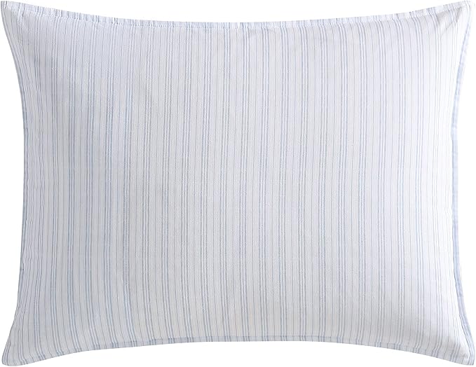 Laura Ashley - King Comforter Set, Reversible Cotton Bedding with Matching Shams, Medium Weight for Year Round Use, Oeko-Tex Certified (Belinda Blue)