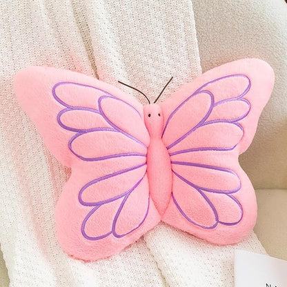 Butterfly Pillow Cute Butterfly Decorative Throw Pillows Cushion 16 x 12 inch for Women Room Home Garden Sofa Couch Pink
