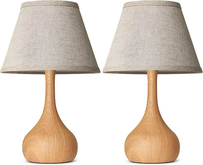 17” Touch Table Lamp for Bedroom Set of 2, 3-Way Dimmable Bedside Lamp for Nightstand, Rustic Metal Desk Lamp with Linen Shade for Living Room, Kids Reading, Dorm, Home Office Decor, Bulb Included