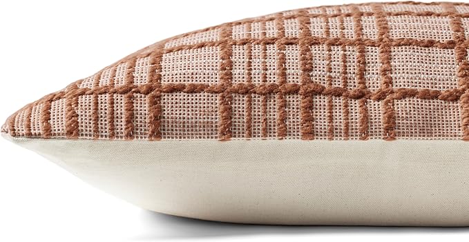 Loloi Magnolia Home by Joanna Gaines Liv Collection PMH0064 Rust 13'' x 21'' Cover w/Down Pillow