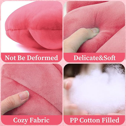 Yi-gog Seashell Pillow Sea Shaped Decorative Princess Throw Pillow 3D Velvet Soft Ocean Cute Throw Pillows for Bed Couch Chair Sofa Room 18 X 13 inch