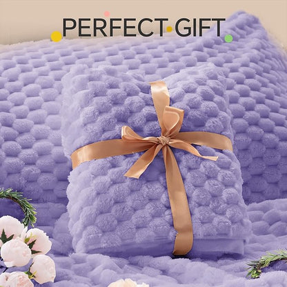 BEDELITE Fluffy Twin Comforter Set - Light Purple Fleece Soft Comforter for Twin Size Bed, Luxury Warm Bedding Set for Winter, Fuzzy Bed Set 2 Pieces (1 Comforter, 1 Pillowcase)