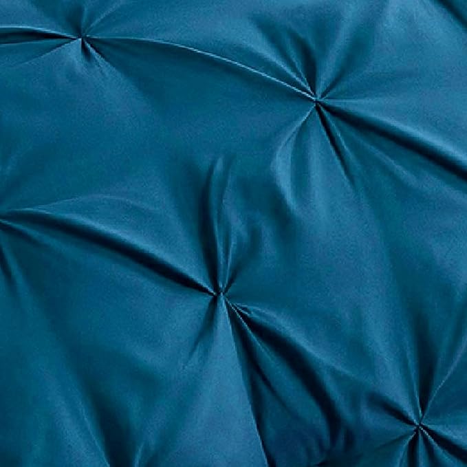 Bedsure California King Comforter Set Teal - Bed in a Bag Cal King Bedding Set 7 Pieces, GentleSoft™ Pintuck Bed Set Gift for Family, Pinch Pleat Teal Comforter with Sheets, Pillowcases & Shams
