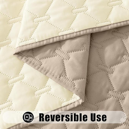 Smiry Waterproof Dog Bed Cover Blanket, Soft Reversible Pet Blanket, Washable Leakproof Cats Dogs Couch Cover for Sofa, Couch, Furniture (82x102 Inch, Taupe/Beige)
