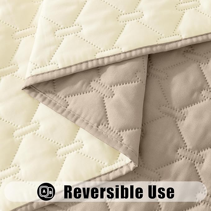 Smiry Waterproof Dog Bed Cover Blanket, Soft Reversible Pet Blanket, Washable Leakproof Cats Dogs Couch Cover for Sofa, Couch, Furniture (30x70 Inch, Taupe/Beige)