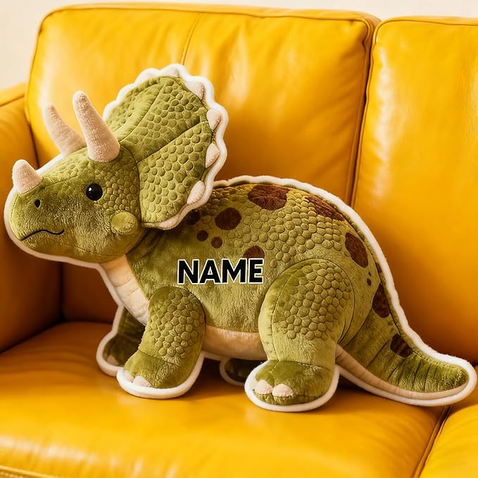 Custom Dinosaur Shaped Pillow Personalized Double-Sided Printed Cute Pillow Customized Christmas Party Commemorative Gift Sofa Decorative for Boys and Girls 8-32in