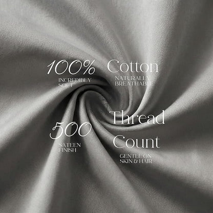Beckham Hotel Collection 100% Cotton Pillow Cases King Size Set of 2, 500TC, Luxury Sateen Pillowcases, Open End, Breathable, Moisture-Wicking, Dark Gray (Pack of 2)