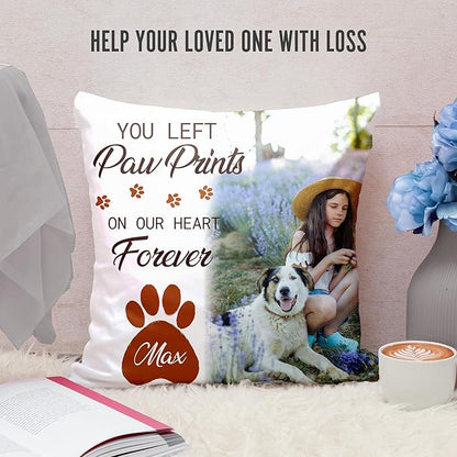 Ships Next Day, Made in USA - Personalized Pet Memorial Pillow for Cats & Dogs - Memorial Gift for Loss of Dog - Pet Memorial Gift - Sympathy Gifts - Dog Remembrance Pillow - Unique Keepsake v1(16x16)