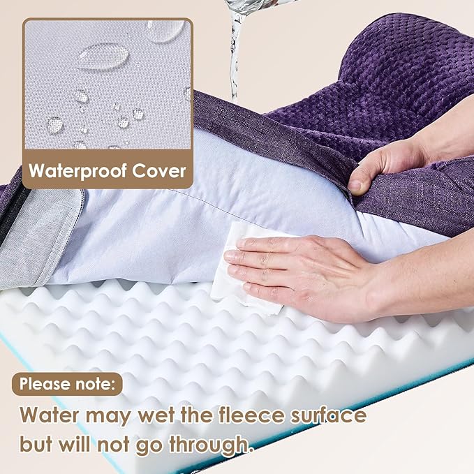 EHEYCIGA Large Dog Bed Memory Foam for Crate, Orthopedic Dog Bed Large Size Dogs with Washable Removable Cover, Waterproof Pet Sofa Couch with Nonskid Bottom, 35x22x6, Purple