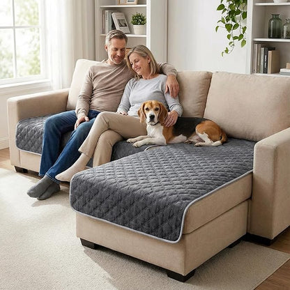 Waterproof Dog Blanket, Couch Cover for Dogs Washable, Reversible Dog Bed Cover, Couch Furniture Protector. (Dark＆Light Grey, 40 X 50 Inch - 1 Pack)