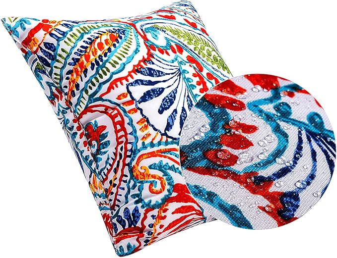 JMGBird Outdoor Throw Pillows Set of 2 - Durable Patio Pillows with Inserts, 18x18 Inch Square Decorative Pillows for Patio Furniture