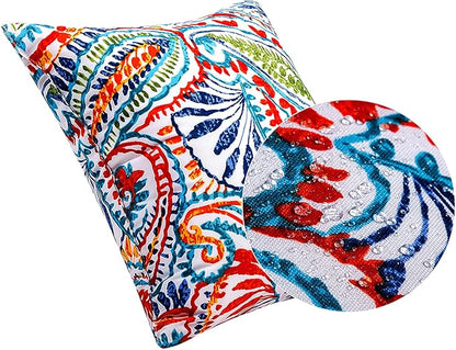 JMGBird Outdoor Throw Pillows Set of 2 - Durable Patio Pillows with Inserts, 18x18 Inch Square Decorative Pillows for Patio Furniture