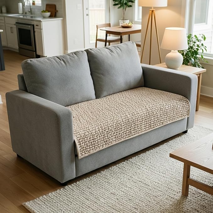 PAULATO BY GA.I.CO. Waterproof Couch Cover – 24x47 Blanket for Sofa Car Seat or Crate – Machine Washable Absorbent Reusable Pad for Puppy Training – Dogs Cats Pets Friendly Protector - Macadamia