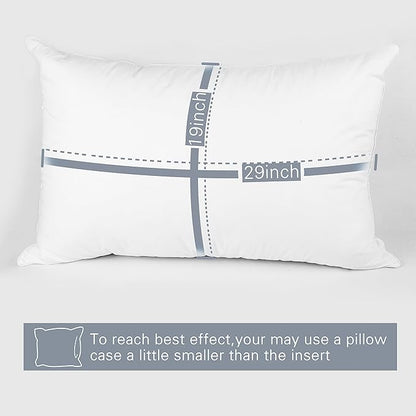 EDOW Luxury Soft Pillows for Sleeping, Fluffy Down Alternative Polyester Fiber Filled Pillow, Home&Hotel-Collection, Machine Washable