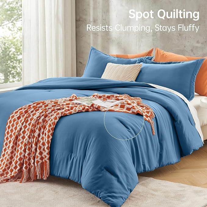 MUXHOMO King Size Comforter Set, All Season Ultra Soft Down Alternative Bedding - 3 Piece Lightweight Bed Set Includes 1 Comforter (104"x90") and 2 Pillow Shams (20"x36"), Teal