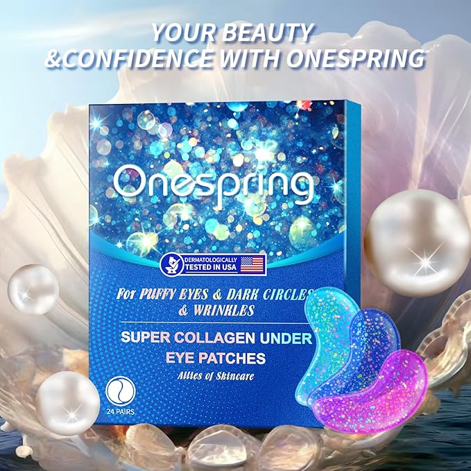 Eye Gel Pads (24 Pairs) - Under Eye Patches for Puffy Eyes, Wrinkles, Dark Circles, Natural Collagen Eye Gels, Under Eye Mask Patches for Face to Soothe Puffiness, Eye Bags