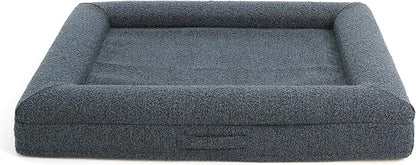 Luxury Boucle Orthopedic Memory Foam Dog Bed with Waterproof Liner and Machine Washable Cover with YKK Zippers (Large, 45" L x 36" W x 7" Th, Ocean Blue)