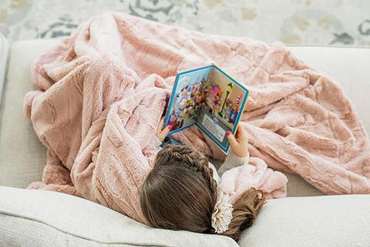 Minky Couture Sorbet Blanket - Ultra-Soft Throw for Silky Smooth Comfort - Premium Decorative Throw Blanket - Midweight, Breathable Fabric - Machine Washable Monster, Blush