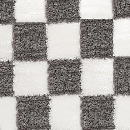 Electric Heated Blanket Full Size 72"×84" with 9 Heating Levels & 1-10Hs Auto Off, Checkered Plaid Double Sided Sherpa, Energy Efficient, Machine Washable, for Couch & Bed, Light Gray