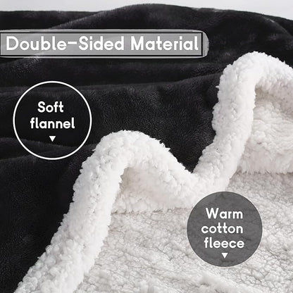 Heated Blanket Electric Blanket Full Size 72''x84'' with 9 Heating Levels, 1-10 Hour Auto Shut Off, Machine Washable, Flannel & Sherpa Soft Warming Blanket for Couch, Bed, Office - Black