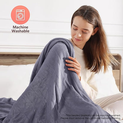 Heated Blanket Full Size Electric Blanket 72" X 84" with 5 Heating Levels & 10 Hours Auto Off, Double-Sided Premium Flannel Heating Blanket, ETL & FCC Certified, Machine Washable, Warm Gift