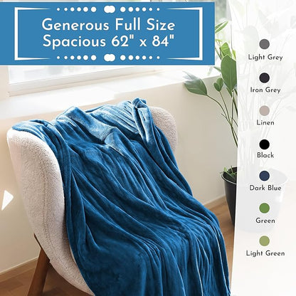 Electric Heated Blanket 62"x84" Twin Size Flannel Heated Blanket, Cozy & Warm for All Night, 5 Heat Settings & 10 Hours Auto Off, Machine Washable, Teal Blue