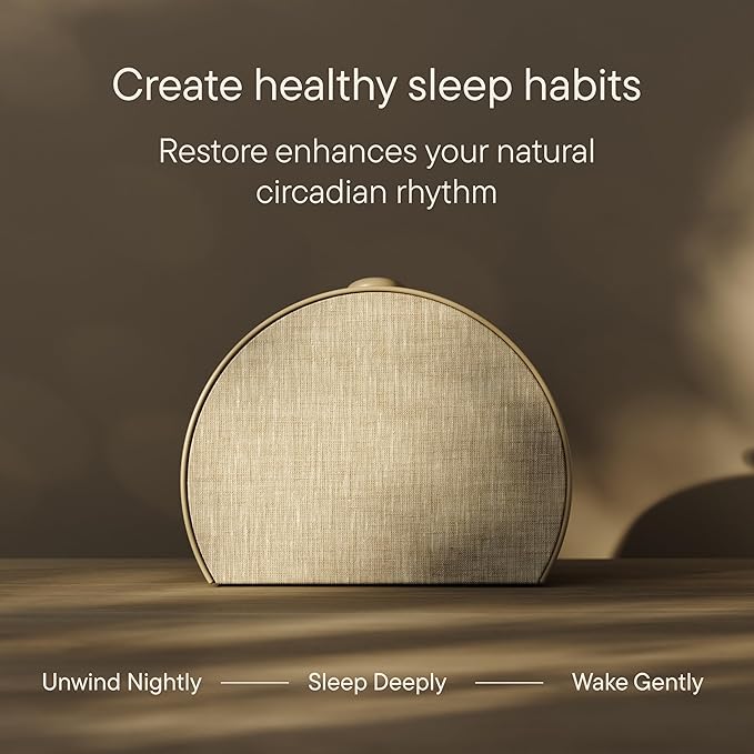 Hatch Restore 3 Sunrise Alarm Clock, Sound Machine, Smart Light (Greige) - White Noise, Screen-Free Sleep Routine