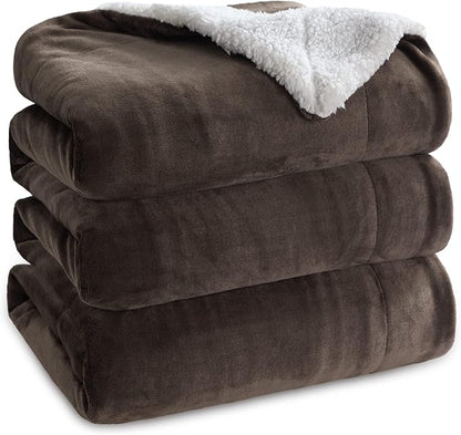 Bedsure GentleSoft Sherpa Fleece Blankets King Size for Bed - Thick and Warm Throw for Women and Men, Soft Fuzzy Plush King Blanket for Winter, Non-Heated, Brown, 108x90 Inches