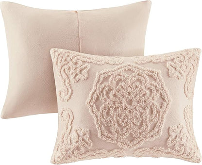 Madison Park - MP10-5878 Laetitia Shabby Chic All Season Down Alternative Bed Set with Matching Shams, King/Cal King(104"x92"), Floral Blush 3 Piece