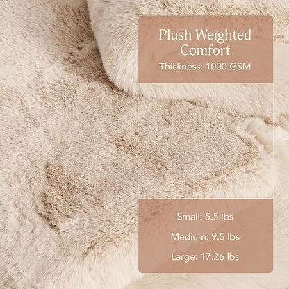 UnHide Marshmallow - Faux Fur Blanket - Heavy Weight, Extra Soft Blanket - Made from Recycled Materials - Machine Washable - Small (50" x 60") - Beige Bear