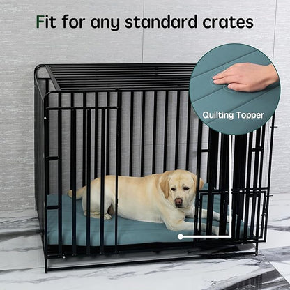 BALANCE Dog Crate Bed, Orthopedic Dog Bed Pad with Waterproof Liner, Washable Crate Foam Pet Mat for Large, Medium, Puppy Dogs Breeds, Powder Blue, 36"x23"x1.6"