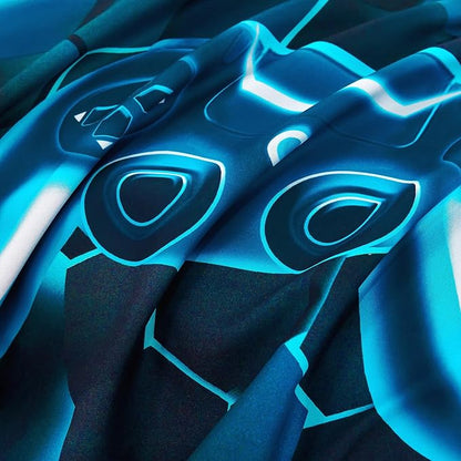 URBONUR Blue Teal Kids Comforter Set Full Size 6 Pieces Video Game Printed Gamer Bedding Set for Boys Teen Girls, Bed in a Bag Full Comforter with Sheets Set