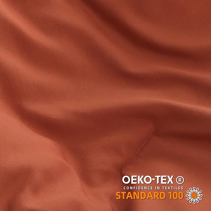 YIRDDEO Queen Comforter Set - Comforter Queen Size Sets with Ball Pom Fringe, Soft Bedding Set for All Seasons - 3 Pieces, 1 Comforter (90"x90") & 2 Pillow Shams (20"x26"), Terracotta